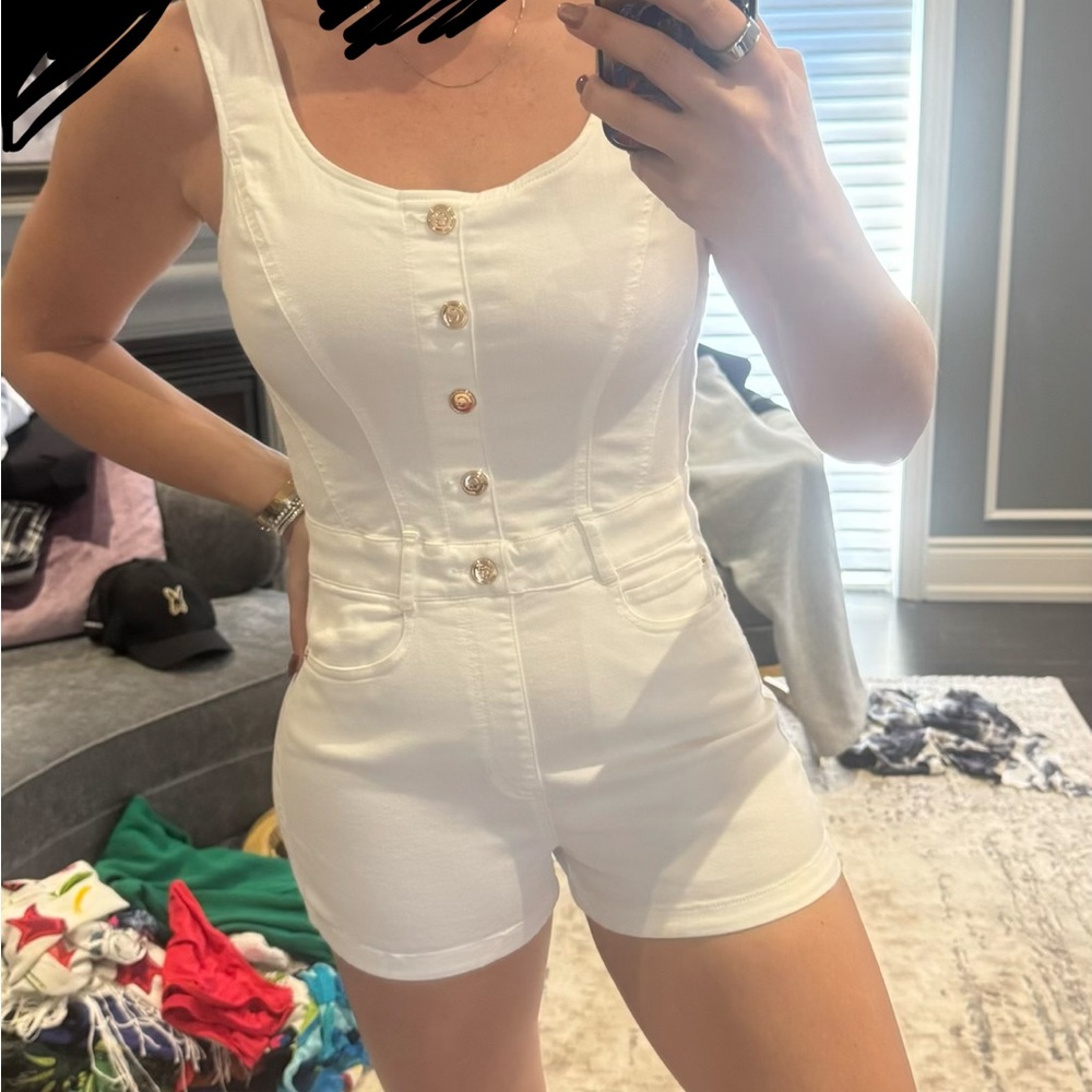 White Sleeveless GUESS Jumpsuit